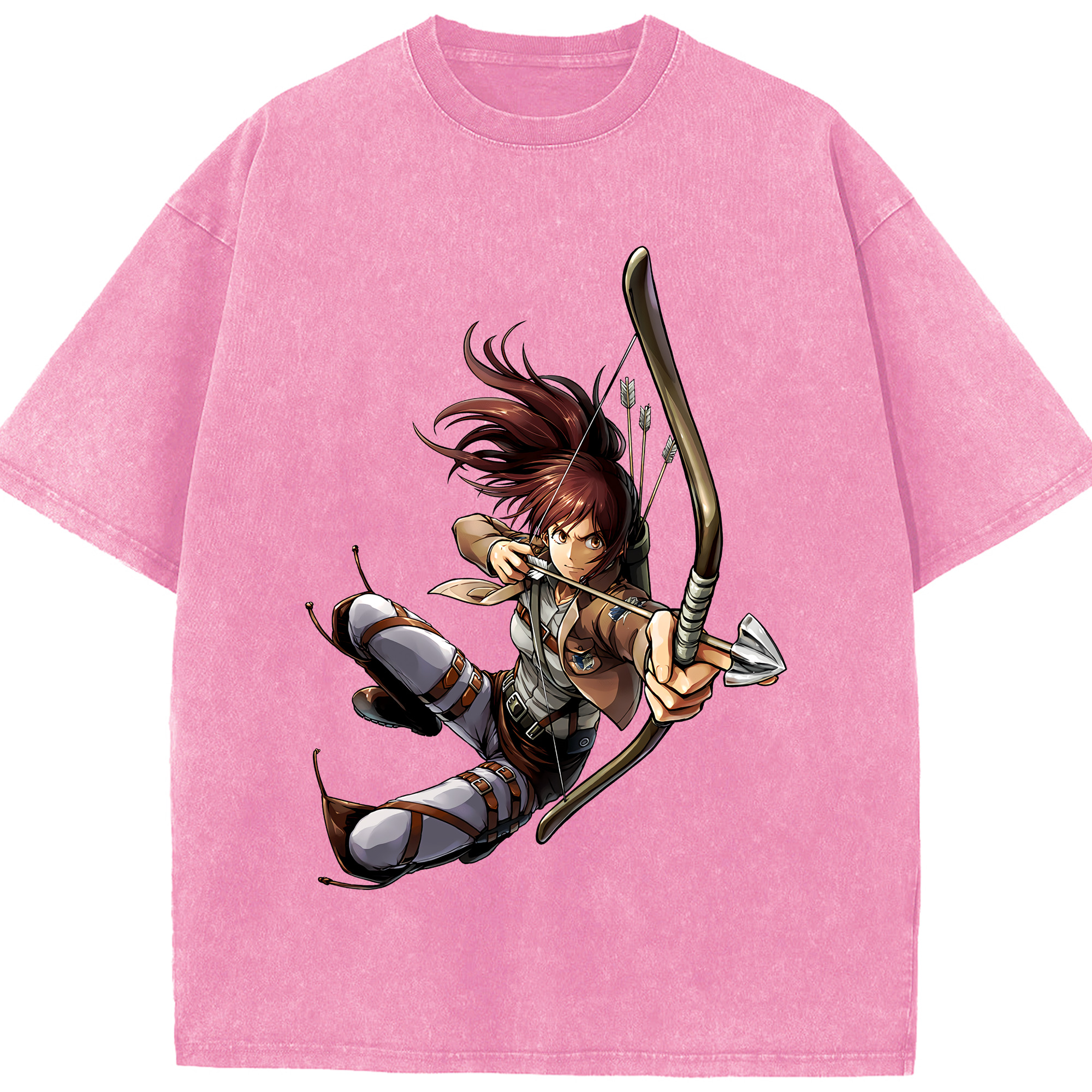 （画像用） 進撃の巨人 サシャ·ブラウス Attack on Titan Sasha Blaus 綿100% ヴィンテージ風 半袖Tシャツ（フロントプリント）